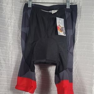 NEW KEMALOCE Cycling Padded Shorts SMALL BLACK & RED